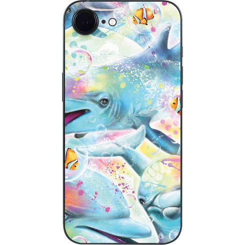Pastel Dolphins by Sheena Pike iPhone 16e Skin